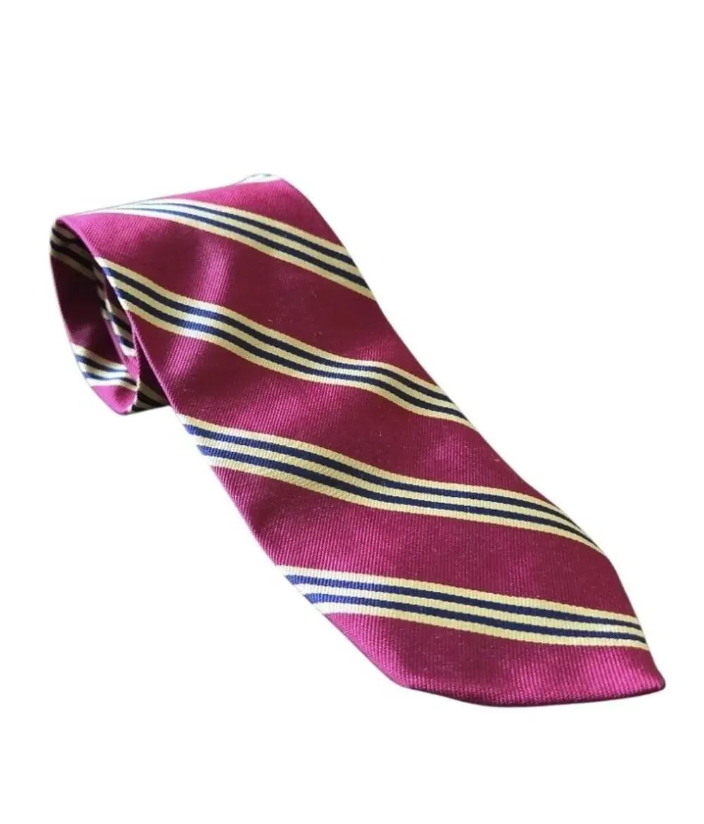 Brooks Brothers Makers & Merchants Silk Regimental Stripe Necktie USA